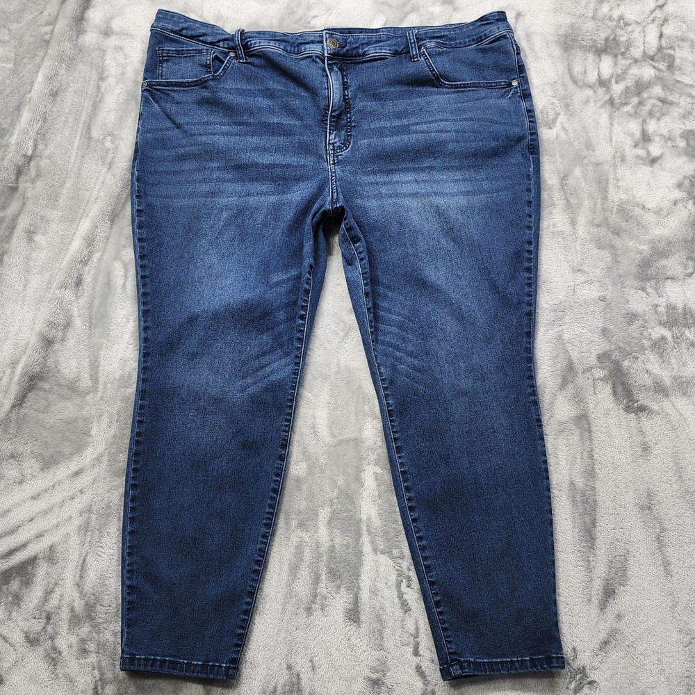 Terra Sky Jeans Womens 26W PETITE Blue High Rise Skinny Leg Stretch Denim Casual